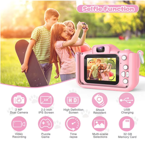Regalo para niños Diseño lindo Imagen colorida Función de grabadora de video lente dual 1080p cámara digital para niños - Product Image 5