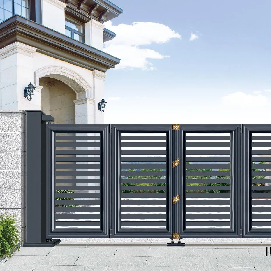 Heavy duty design classic style aluminum fences and gates for houses aluminum art courtyard gate automatic of Manual operation