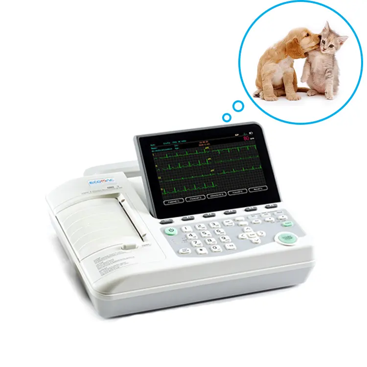 Medicina veterinaria portatile VET-301 3 canali lead ecg machine vet ecg