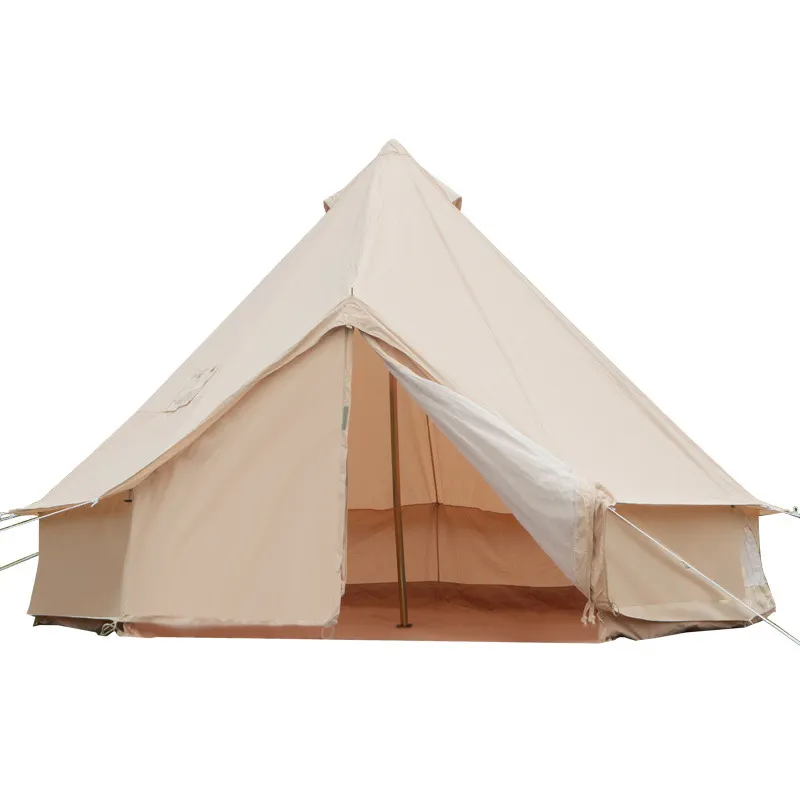 Tienda de campaña para exteriores, carpa grande con logotipo personalizado, de algodón, lona, campana, Glamping