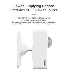 Sensor de movimiento PIR WiFi con 2 métodos de fuente de alimentación Batería y cable de carga Interruptores de control remoto Producto - Product Image 3