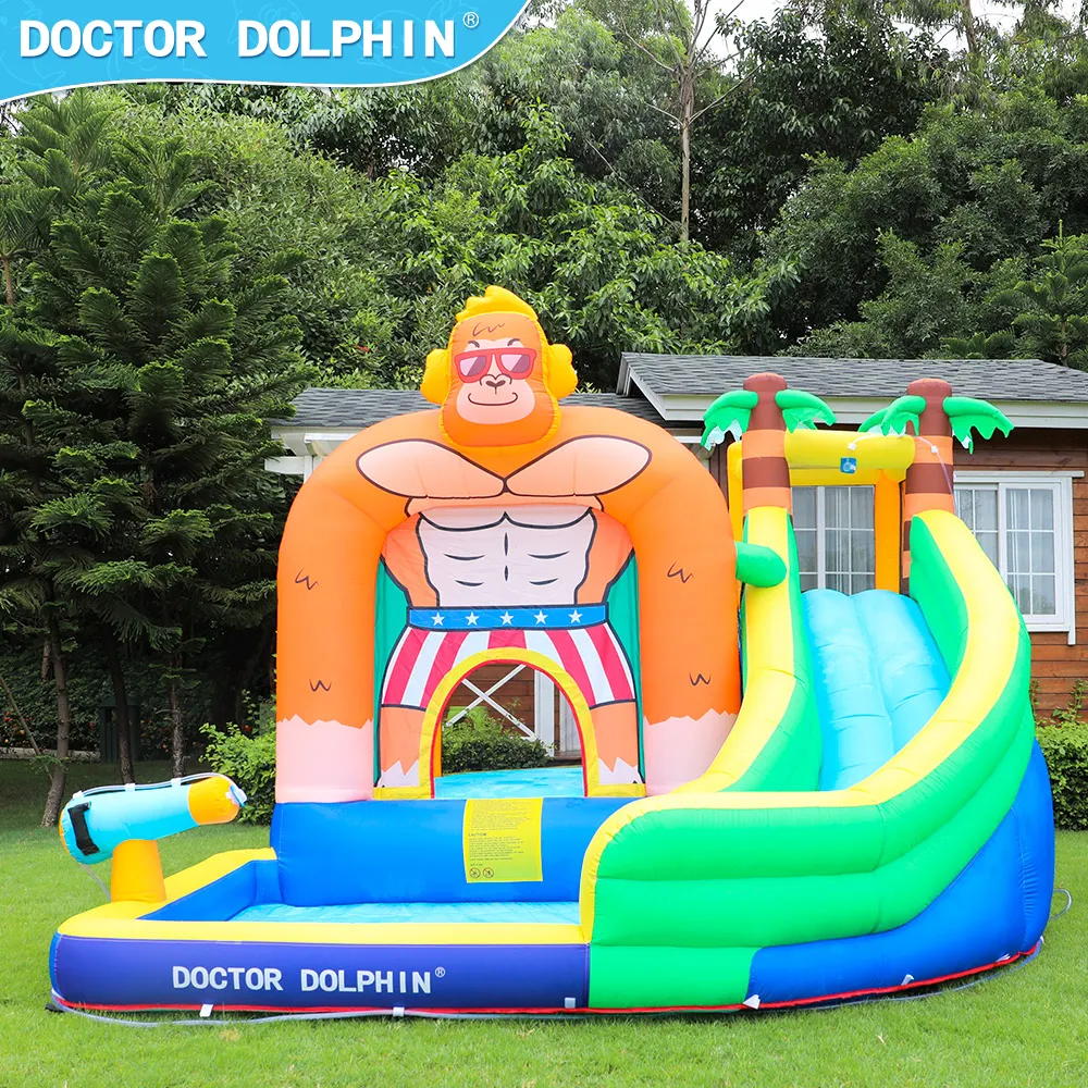 Doctor Dolphin Personalización Gorilla Balls Juegos divertidos Casa hinchable Tobogán acuático Castillo inflable Casa de rebote
