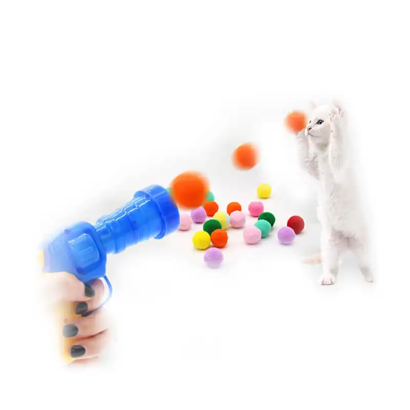 Boto - Arma de brinquedo interativa flexível para gatos, lançador de bolas de pelúcia silencioso e de alta elasticidade, brinquedo de venda imperdível
