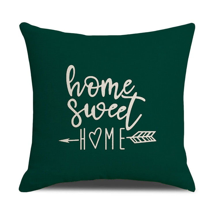 Home Living Room Sofa Cushion Pillowcase Waterproof Antifouling Oilproof Custom Digital Printing Polyester Linen Cushion Cover