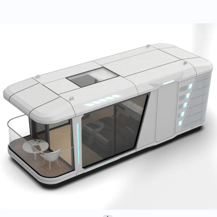 2024 prêt à expédier moderne luxe Portable Mobile hôtel chez l'habitant Resort bâtiment maison préfabriquée navire Capsule maison