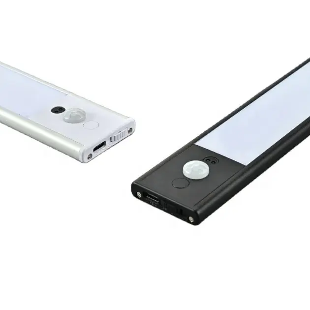Banqcn ภายใต้ตู้ไฟเซ็นเซอร์ตรวจจับความเคลื่อนไหวไฟ LED USB-C ชาร์จหรี่แสงได้ไร้สายแม่เหล็กแท่งทุกที่ไฟกลางคืน