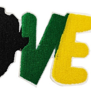 Afrika haritası ile özel RASTA renkler aşk mektubu işlemeli yama rozeti ceket kot gömlek üzerinde demir dikmek - Product Image 2