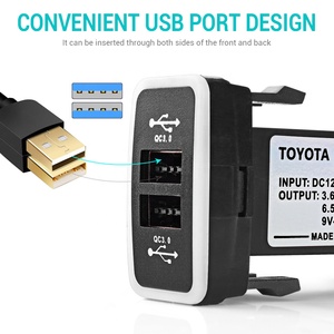 MICTUNING çift USB bağlantı noktası 6.4 12-24 V 3.0 hızlı araba şarjı ile LED ışık değiştirme Toyota arabalar için - Product Image 4