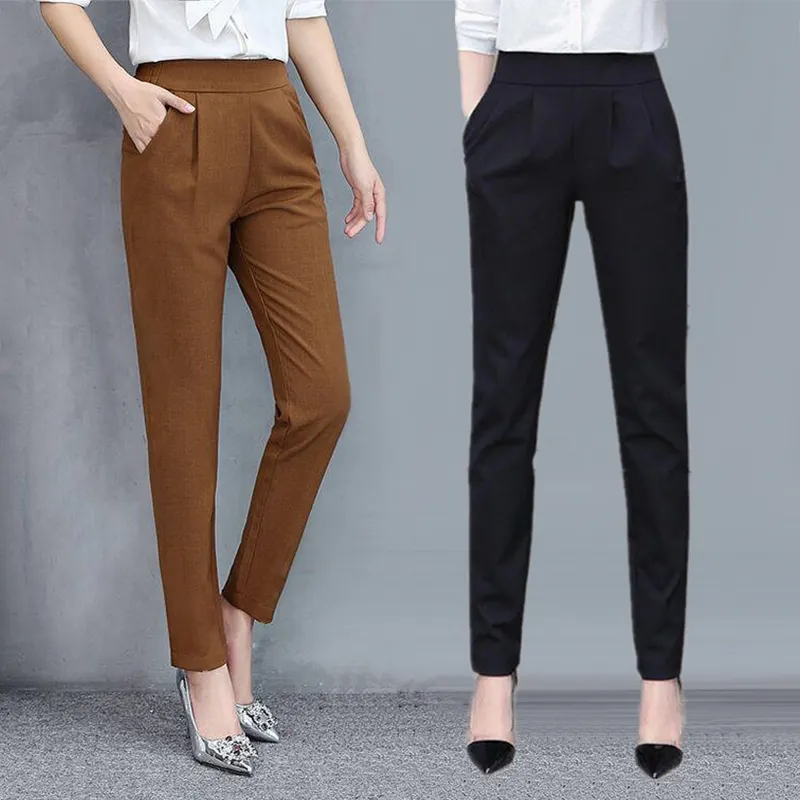 Celana & Celana Panjang Wanita Musim Gugur 2022 Celana Panjang Sepergelangan Kaki Fashion Celana Panjang Elastis Streetwear Wanita J1518KZ