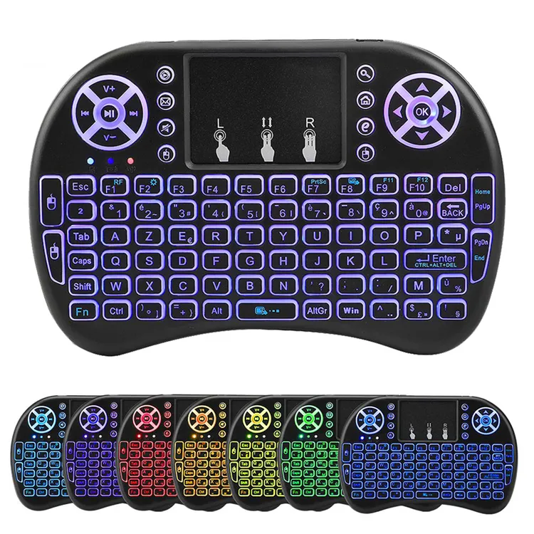 Rii-MINI teclado i8 + 2,4G, inalámbrico, air mouse, retroiluminado, mx3