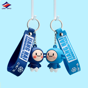 Longzhiyu Kawaii 3D พวงกุญแจตุ๊กตายาง,โลโก้ที่กำหนดเองสายยางพวงกุญแจพีวีซีนุ่มพวงกุญแจการ์ตูนอะนิเมะยาง - Product Image 4