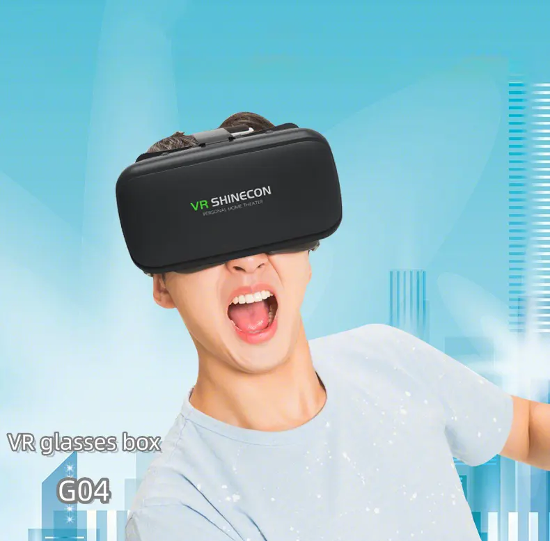 Bán giá rẻ 3D Movie Video VR Kính trò chơi hộp tai nghe hỗ trợ OEM ODM VR Kính điện thoại chủ chàng trai trẻ em Quà tặng VR kính hộp G04