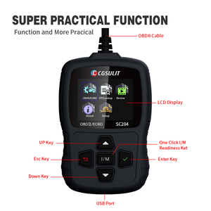 Lettore di codice auto guasto CGSulit SC204 OBD2 strumento diagnostico CAN strumento di programmazione chiave OBD2 multilingue