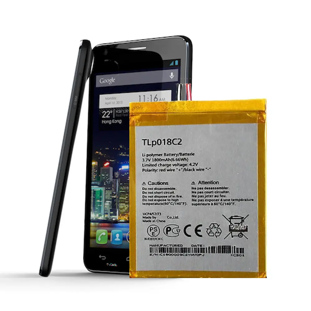 Nuevo reemplazo de batería de teléfono TLP018C2 para Alcatel One Touch Idol Ultra 6033 1800mAh nuevo ciclo 0