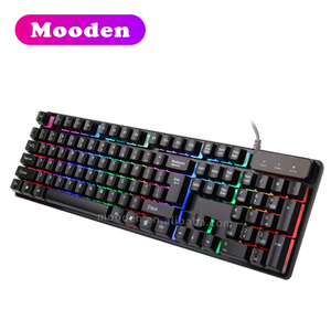 Teclado mecánico para juegos con cable USB, 104 teclas, retroiluminación LED de 3 colores para ordenador y PC - Product Image 1