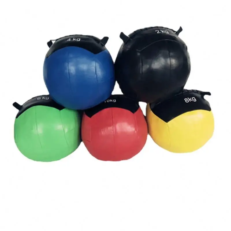 Hot Sale Bodybuilding Soft PU Wandball Doppel griff Gymnastik ball Fitness Fitness geräte Medizin ball