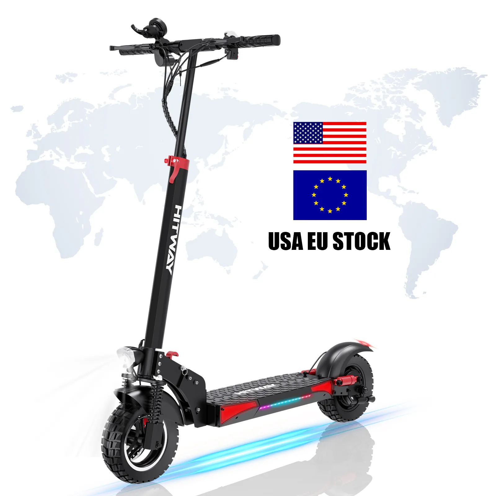 Eu Magazijn Voorraad Off-Road 10Inch Dikke Band Elektrische Scooter Volwassen Krachtige 48V 800W Elektrische Scooters