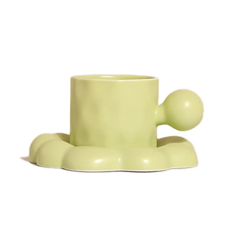 UCHOME Creative ball handle design moderno set di tazze da caffè in porcellana tazza da caffè personalizzata tazze da tè in ceramica piattini