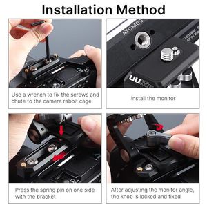 UURig R058 ARRI อะแดปเตอร์จอ DSLR แบบปรับได้,ตัวยึดเมาท์จอภาพสกรู1/4อเนกประสงค์ - Product Image 5