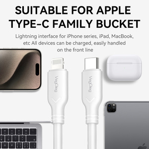 IPHONE için özel logolu Usb c beyaz hızlı şarj kablosu orijinal mFi Usb kablosu iPhone için Apple 480Mbps/S 3A/27W - Product Image 4