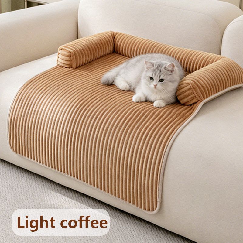 Warm Fleece Waterproof Pet Mat - Light Brown