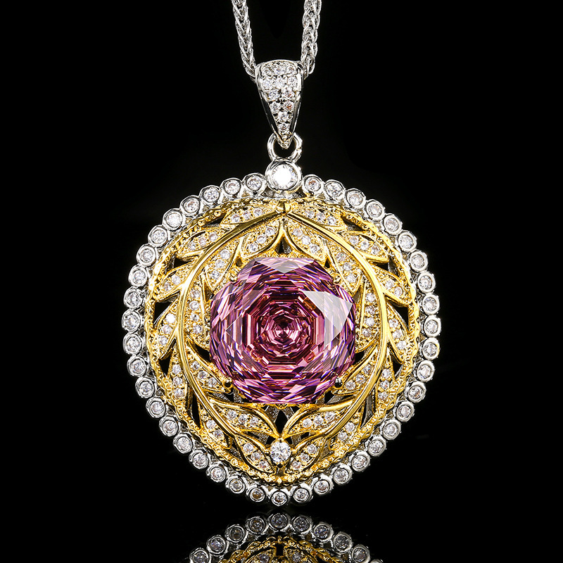 Pendentif rose séchée avec chaîne Chopin
