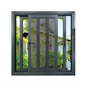 Hot <strong>Sale</strong> Hurricane Proof Aluminium Profile Glass Sound Proof Sliding <strong>windows</strong> with Mosquito Net <strong>Window</strong> Designs for Homes - Product Image 1