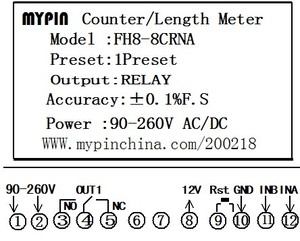 Mypin FH Series Switch <strong>Sensor</strong> Counter Programmable <strong>Counting</strong> Meter(FH8-8CRNA) - Product Image 3