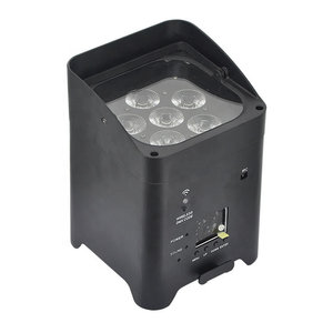 アプリ制御RGBWA UV6in1LED照明6x18Wバッテリー駆動ワイヤレスLEDパー缶