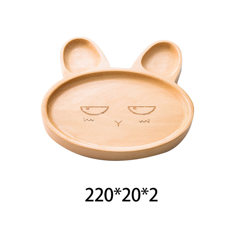 Beechwood Cartoon Tray with Slanted Eyes Rabbit