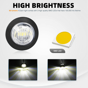 3/4 inç yuvarlak LED park lambası LED ön arka yan işaretleyici gösterge işığı mermi Marker işık kamyon araba - Product Image 6