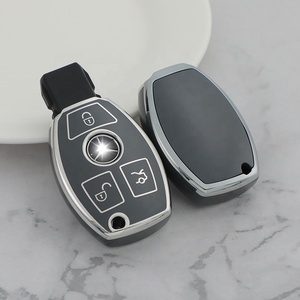 En çok satan yumuşak TPU araba anahtarı durum için Benz C E S M CLS CLK G sınıfı araba anahtarı kabuk kapak ile gümüş kenar 2 & 3-button - Product Image 3