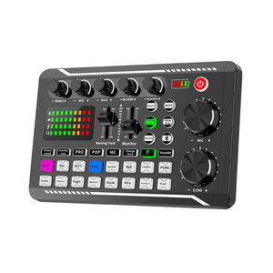 Placa de som para microfone, mixer, áudio profissional, rgb, controle de dj e áudio