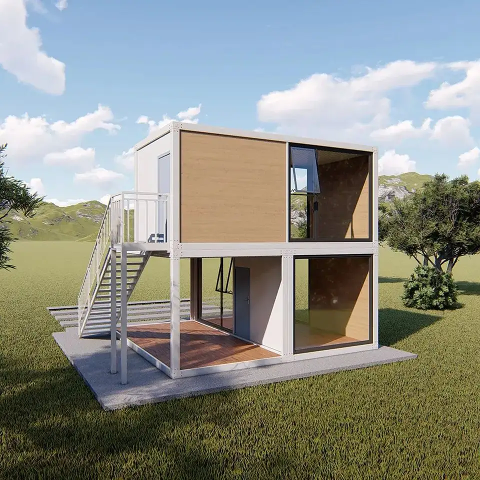Live off-grid Small Vocation House Construcción modular Casa Container Van Inodoro de 20 pies con ducha Cabinas móviles