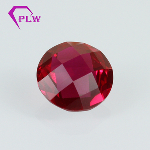 Provence Gems Loose Synthetic Corundum Gemstone <strong>Ruby</strong> 3# 5# 8# Round Checker Cut Loose Polished <strong>Ruby</strong> Stone
