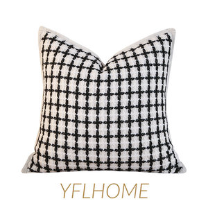 Bantal kotak pola geometris anyaman ramah lingkungan, bantal mewah tahan lama campur lembut halus Modern kontemporer - Product Image 4