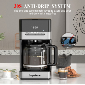 Empstorm haushaltsgerät Americano anti-tropffilter regulär halbautomatisch tropfen 12 tassen kaffeemaschine für kundenspezifischen gebrauch - Product Image 2