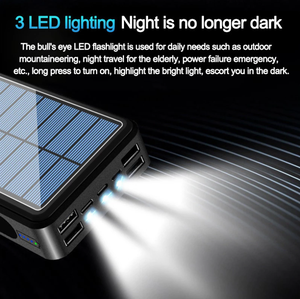 Wholesale Solar Power Bank Fast Charging External <strong>Charger</strong> 4 USB Wireless <strong>Charger</strong> Power Bank LED Light for <strong>All</strong> Cell Phones - Product Image 3