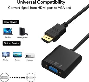 Adaptador macho VGA hembra chapado en oro 1080p convertidor VGA PVC para proyector de computadora HDTV Audio Monitor aplicaciones