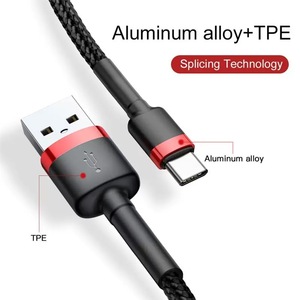 480Mbs istikrarlı iletmek süper hızlı şarj hig-yoğunluklu naylon örgü QC3.0 hızlı şarj 3A tip C kablo için Huawei için Samsung - Product Image 3