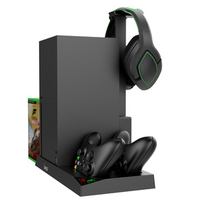 แท่นชาร์จคอนโทรลเลอร์แบบคู่ฐานระบายความร้อนสำหรับ Xbox Series X and Disc Storage ที่ยึดหูฟังเกมคอนโซลอุปกรณ์เสริมกล่อง - Product Image 2