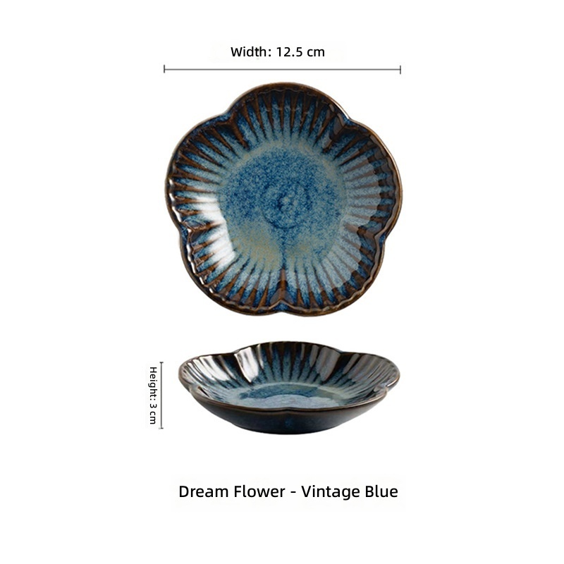 Piatto vintage blu da 12,5 cm