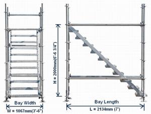 Sistema de andamio de escalera, Unidad de escalera, Ringlock, para plataforma de trabajo - Product Image 2