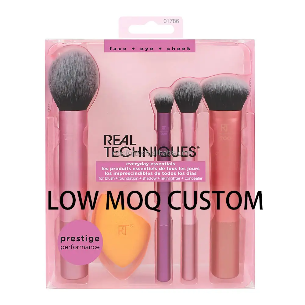 Real Technique 1786 Luxury Natural Hair Private Label Wholesale Pink Custom Logo Professional Cosmetic Make Up Makeup Brushes