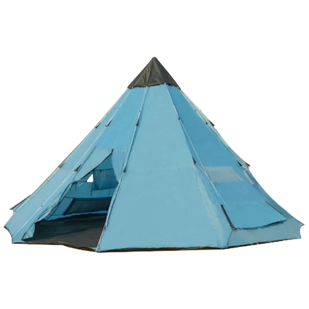 זול נייד טיפי צורת קונוס בד עמיד למים 12 אנשים משפחה גדולה אוהלי קמפינג חיצוניים למכירה