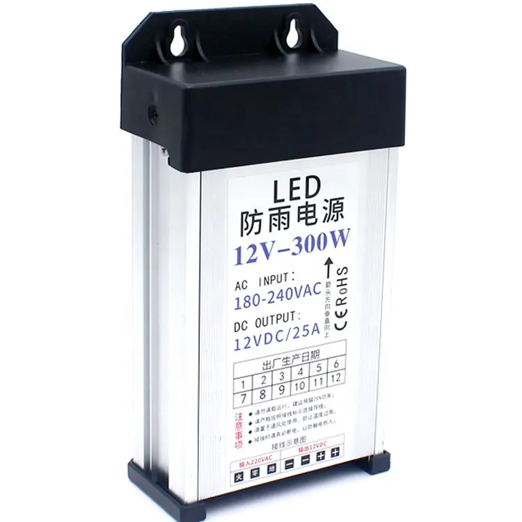 Ucuz fiyat 400w 12v 24v anahtarı modu LED yağmur geçirmez güç kaynağı IP67 Ultra ince ışık kutusu için