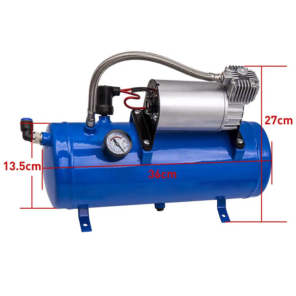 Nuovo prodotto della pompa dell'aria modificata per auto 12V 120psi blue 6L compressore d'aria del serbatoio dell'aria