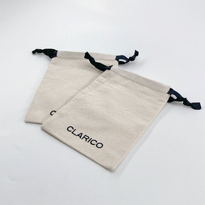 Wholesale Small Cotton <strong>Canvas</strong> Gift <strong>Pouch</strong> with Custom Logo Recyclable <strong>Drawstring</strong> Bag for Jewelry - Product Image 2