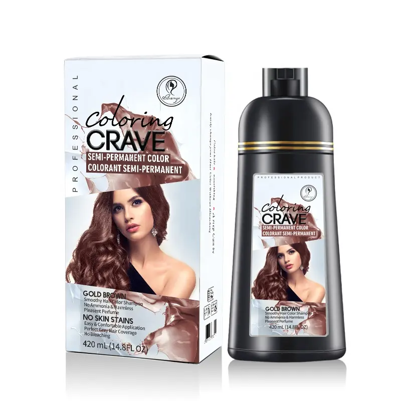 Venta al por mayor de tinte mágico rápido natural Cubre el cabello gris a color de espalda champú para el cabello champú de tinte negro natural