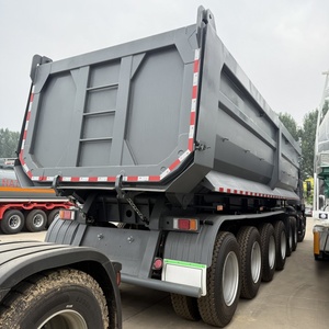 Mới 4 trục 80 tấn 40 mét khối vận chuyển thủy lực phía sau dỡ rơ moóc thép bán rơ moóc cho bãi cát sỏi 40 khối - Product Image 6